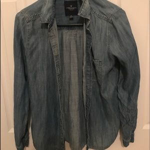 denim american eagle button up top